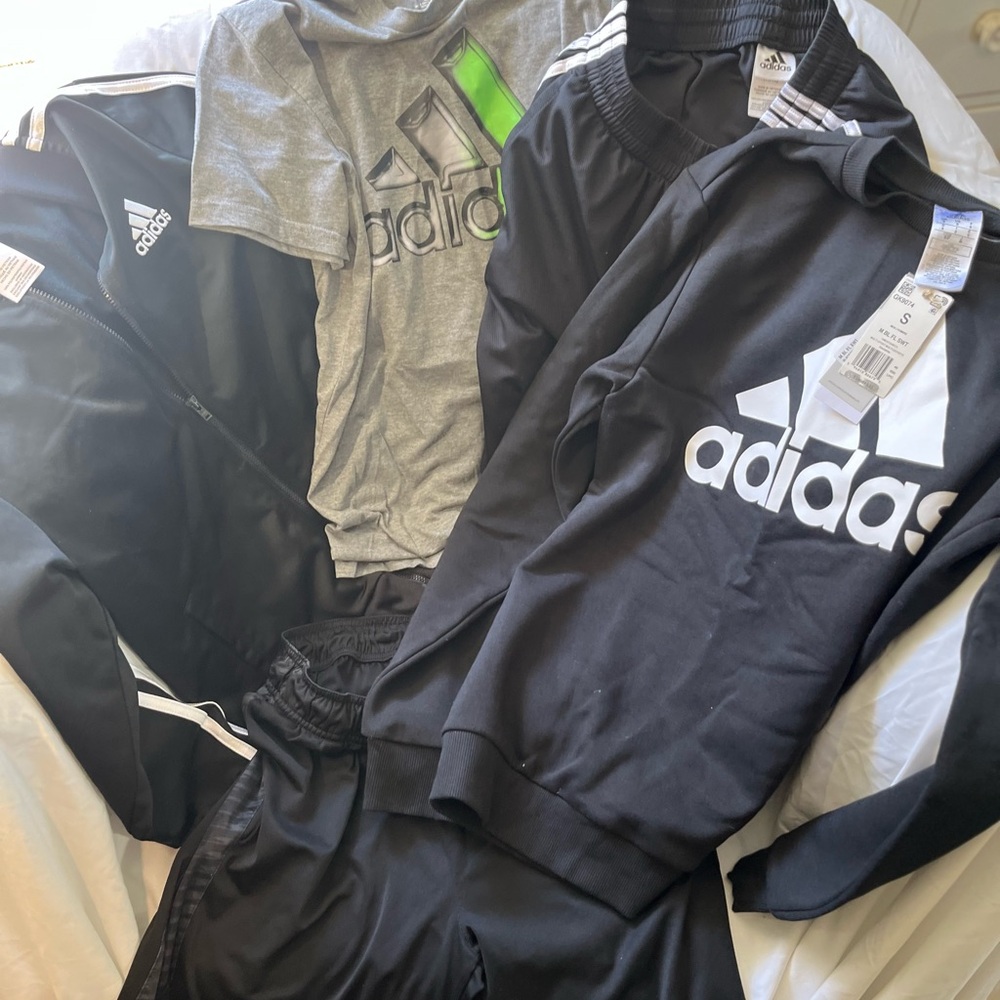 Adidas Black and Gray Tracksuit Set
